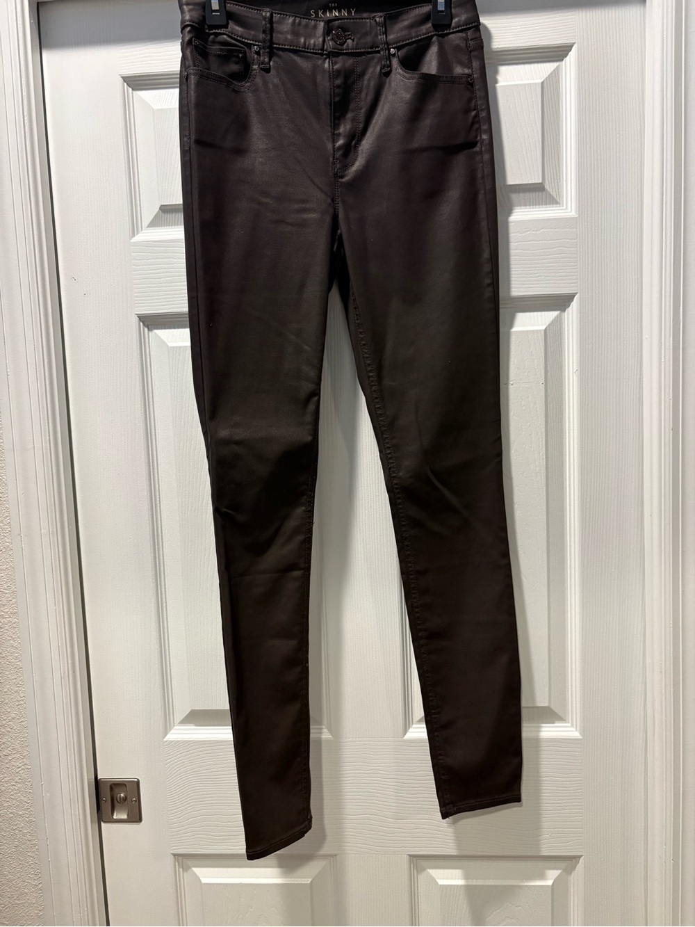 Skinny Coated Brown Skinny Pants White House Black Market